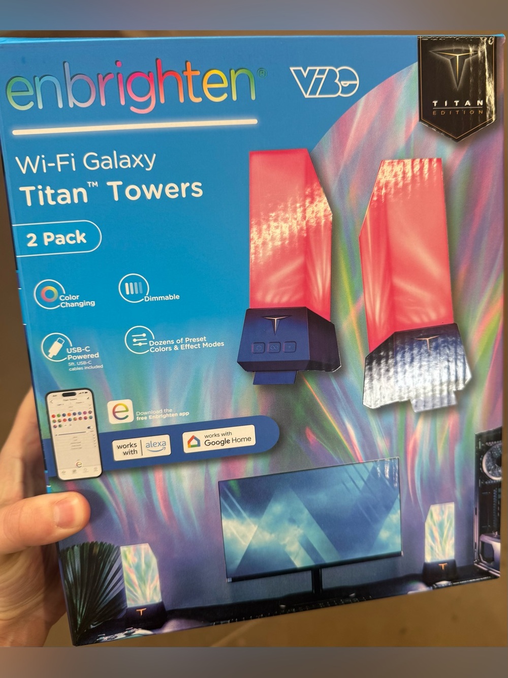 Wi‑Fi Galaxy Titan Towers 2‑Pack – Color‑Changing Red Towers